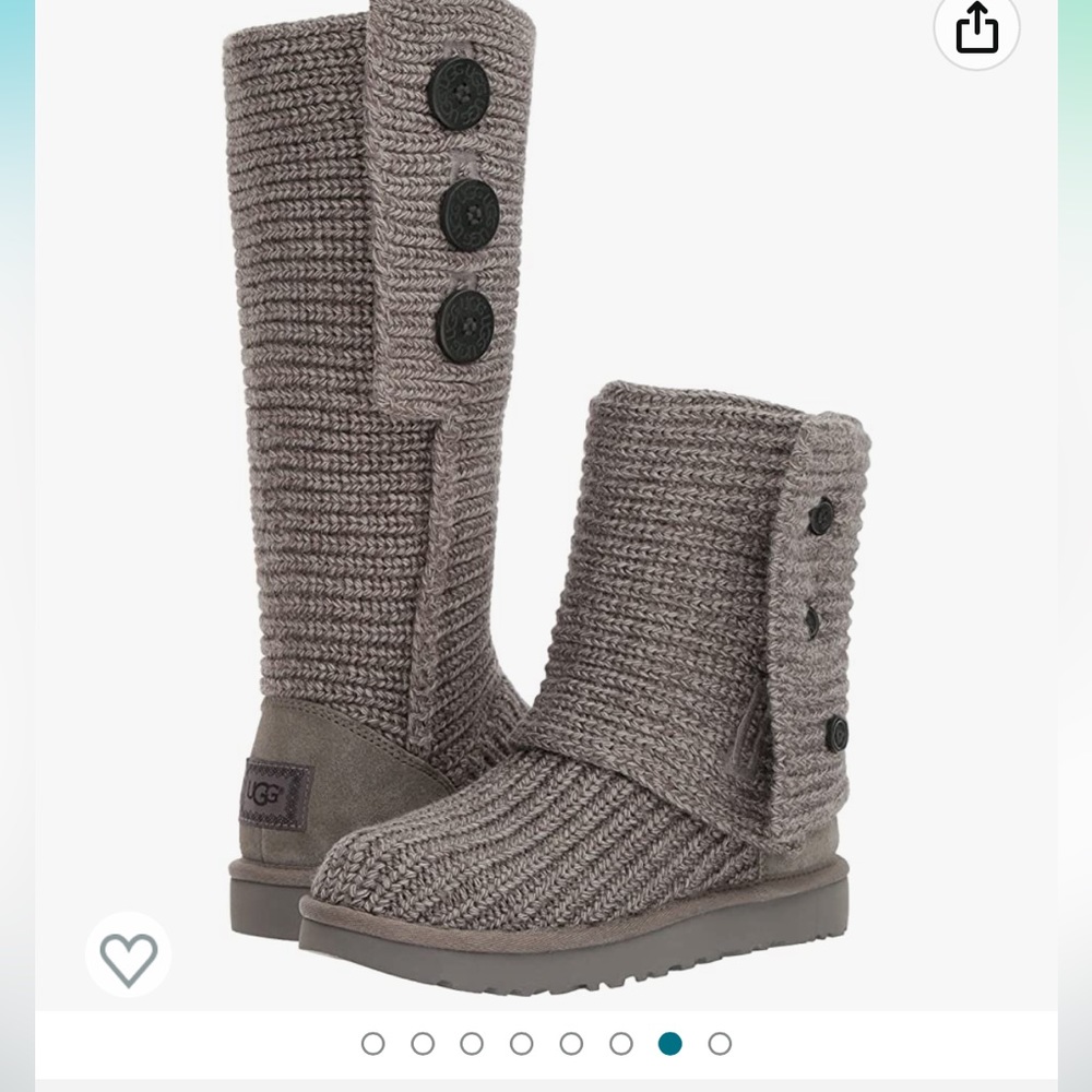 UGG Charcoal Knit Button Boots